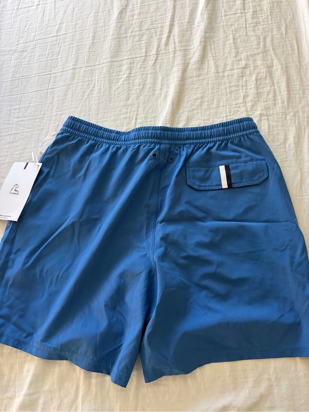 Rhoback Electric Blue Swim Trunks with White Drawstring
